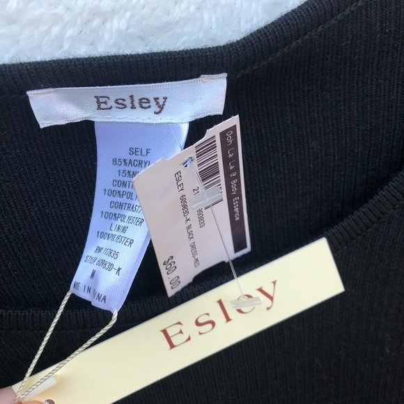 NWT {Esley} Black Tulle Sweater Dress! Medium - Picture 6 of 11